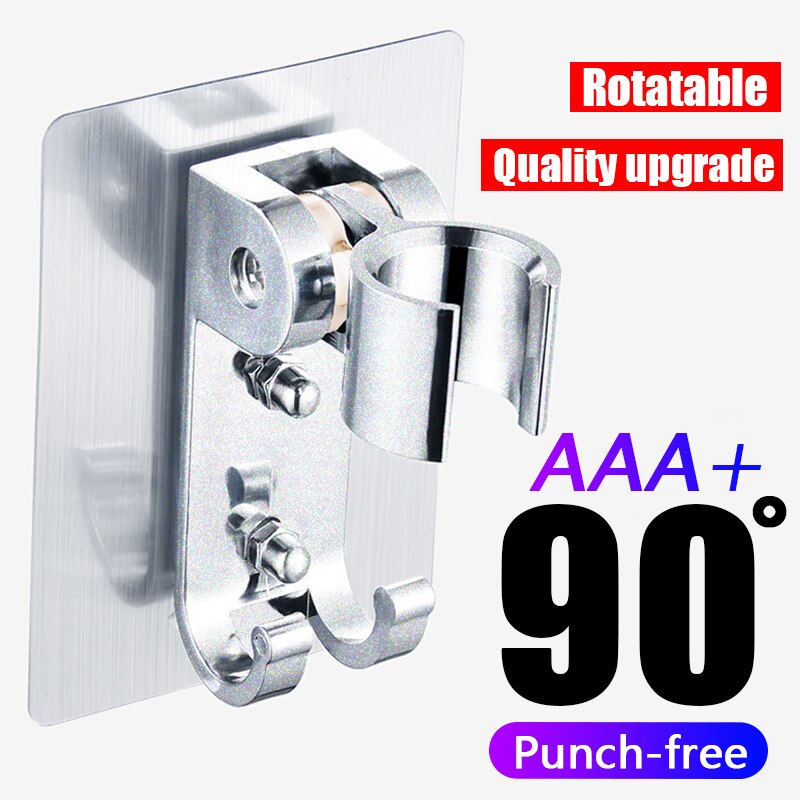 90 ° Aluminium Douchekop Houder Beugel Geen Behoefte Om Punch Universele Verstelbare Wandmontage Badkamer Keuken Badkamer Accessoires