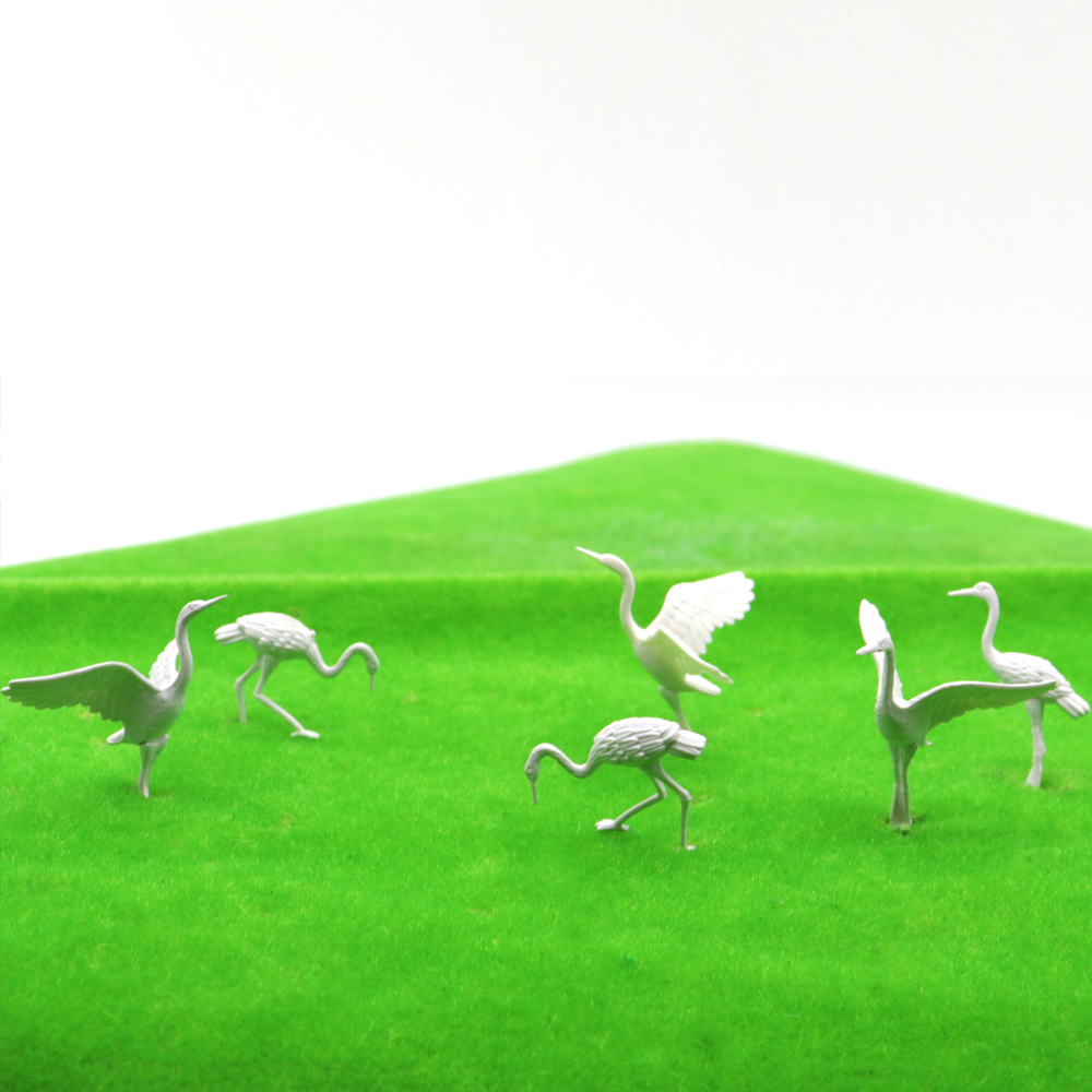 5 stks Schaalmodel Miniatuur Vogelsoorten Layout Kits voor Diorama Architectuur Dierentuin Scène Diy Maken Materiaal: green