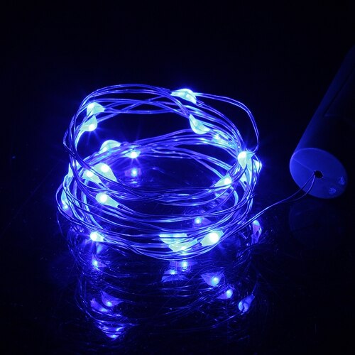 Guirlande lumineuse pour bouteille de vin en forme de liège 1m/2m, LED cordes avec bouchon de bouteille décorations, pour halloween, fête de noël: Blue / 2m 20leds