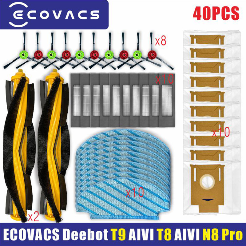 ECOVACS Deebot T9 AIVI T8 AIVI N8 Pro Serie Robot Stofzuiger Zijborstel Hoofdborstel Stof Box Filter Accessoires Onderdelen: Paars