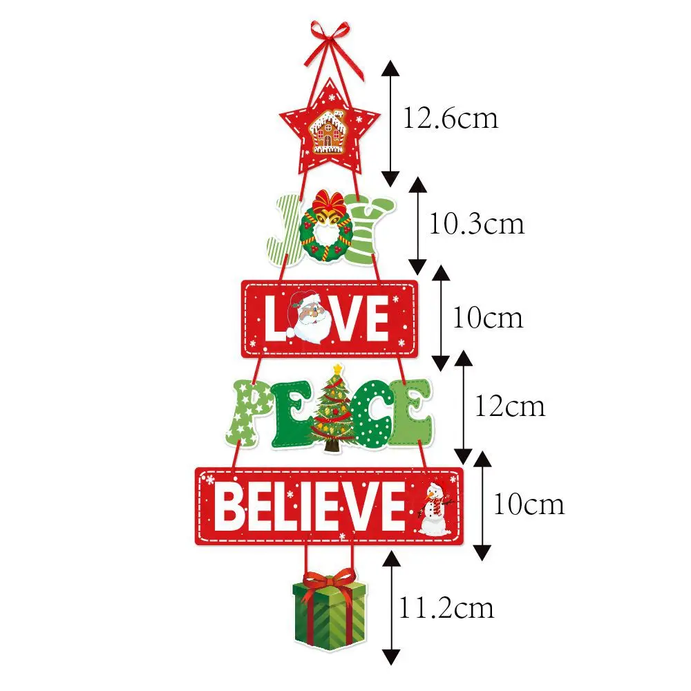 2024 Kerst Deurhanger Nieuwjaarsfeest Hangers Kerstman Sneeuwpop Elanden Papieren Banner Vrolijke Kerstdecoratie voor thuis: Olijf