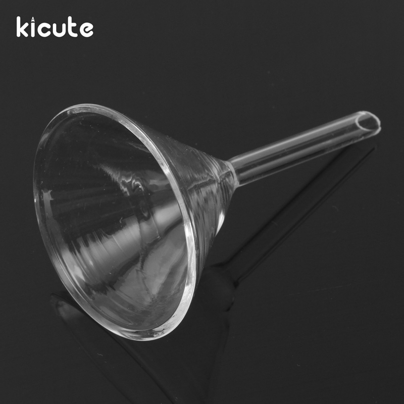 Kicute 1Pc Brand 60mm Transparent Glass Triangle Funnel Lab Glassware Laboraotry Chemistry Educational Stationery