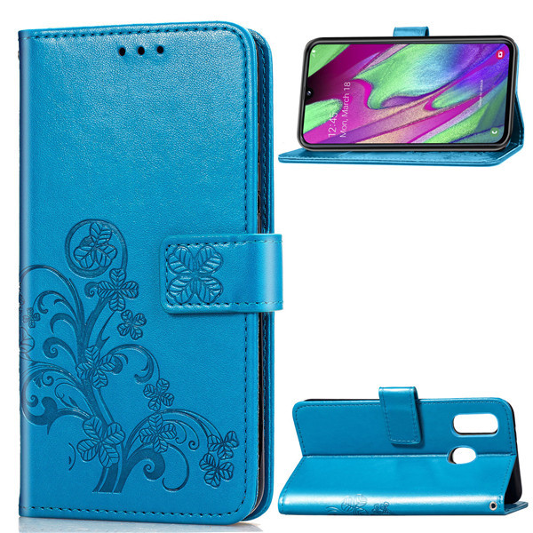 Voor Samsung A40 Case Flip Luxe PU Leather Back Cover Phone Case Voor Samsung Galaxy A40 EEN 40 GalaxyA40 A405F a405 SM-A405F tassen: Blauw