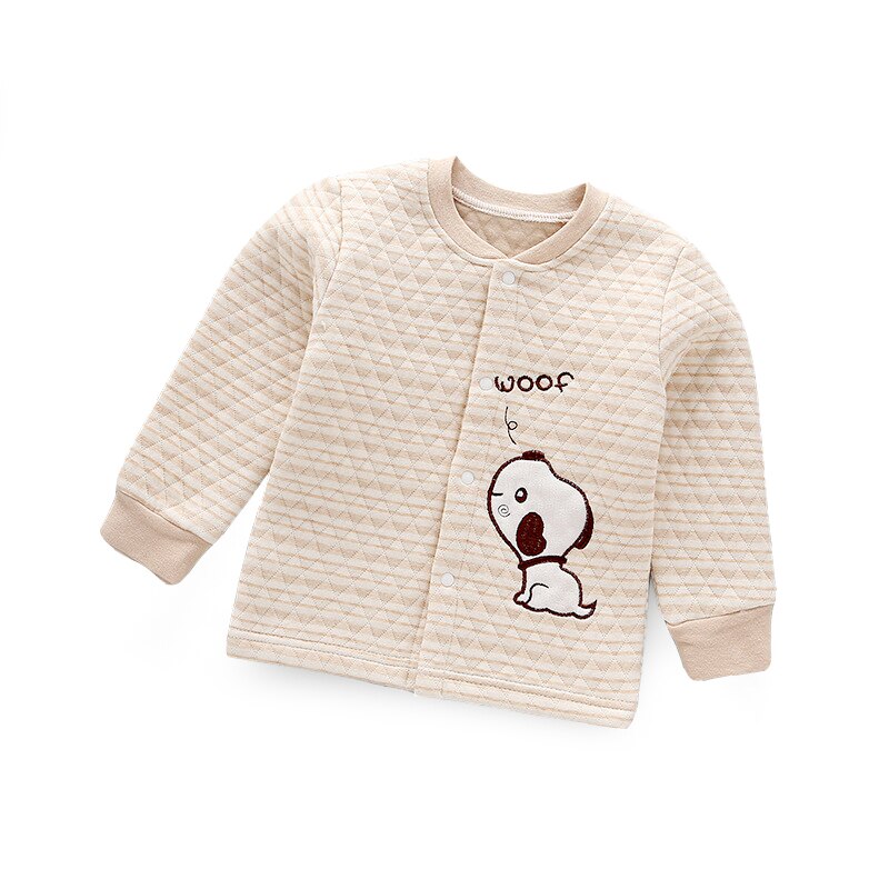 Winter Baby Boy Kleding Baby Lange Mouwen Thermische Vest Verdikking Katoen Meisjes Herfst Ondergoed Kinderkleding: Beige / 73cm