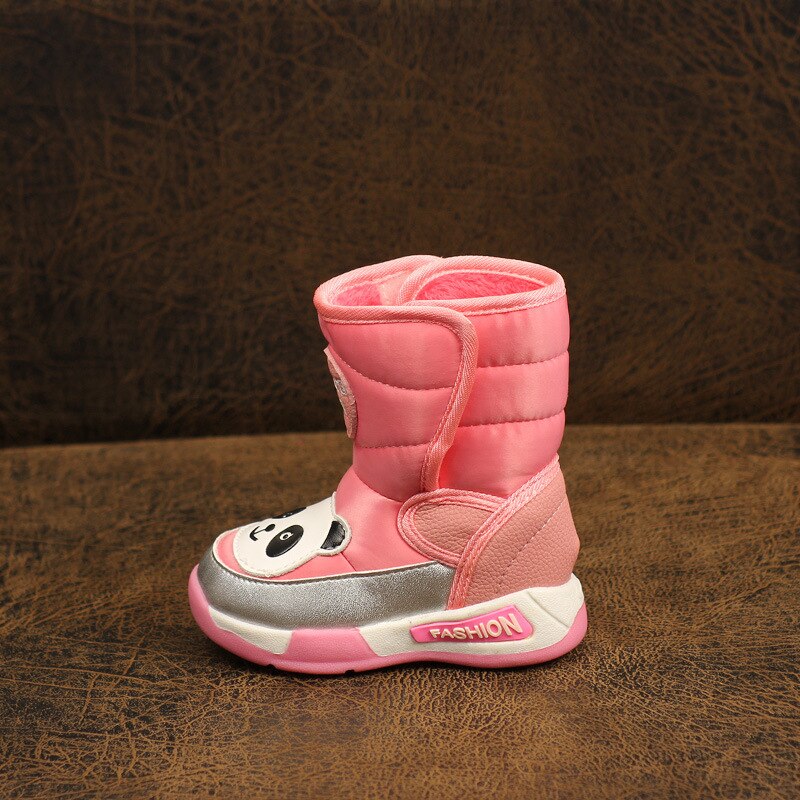 Chaussures pour enfants, bottes de neige pour garçons et filles, bottes imperméables pour enfants, bottes chaudes jusqu'aux genoux et en coton pelucheux: Rose / 29