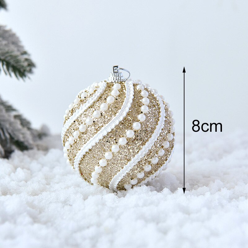 8cm lyxiga julkulor kristall glitter paljetter skum xmas tree hängande hänge xmas ball år fest dekorer