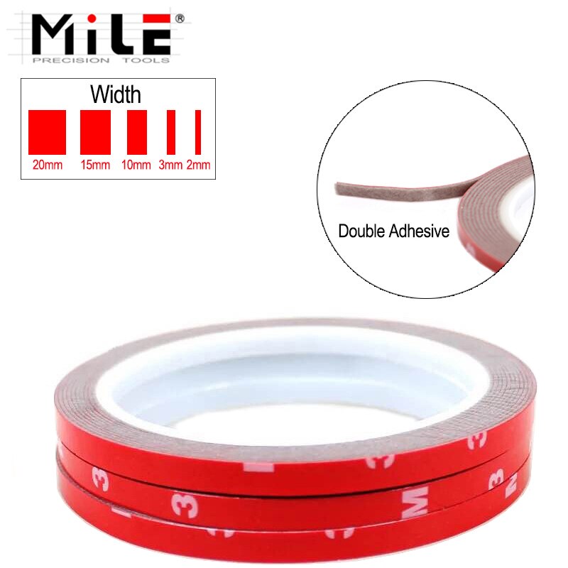 MILE 3M Double-Sided Acrylic Foam Adhesive Tape Sticker 2mm 3mm 10mm 15mm 20mm for Mobile Phone Tablets Repair Hand Tools