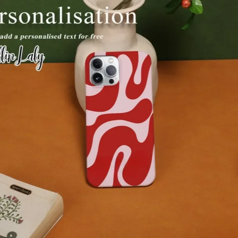 Rode Water Splash Case Voor IPHONE 16 Pro Max 15 14 13 12 11 PRO Plus Acryl TPU Twee in een Magsafe Mobiele Telefoon Gevallen