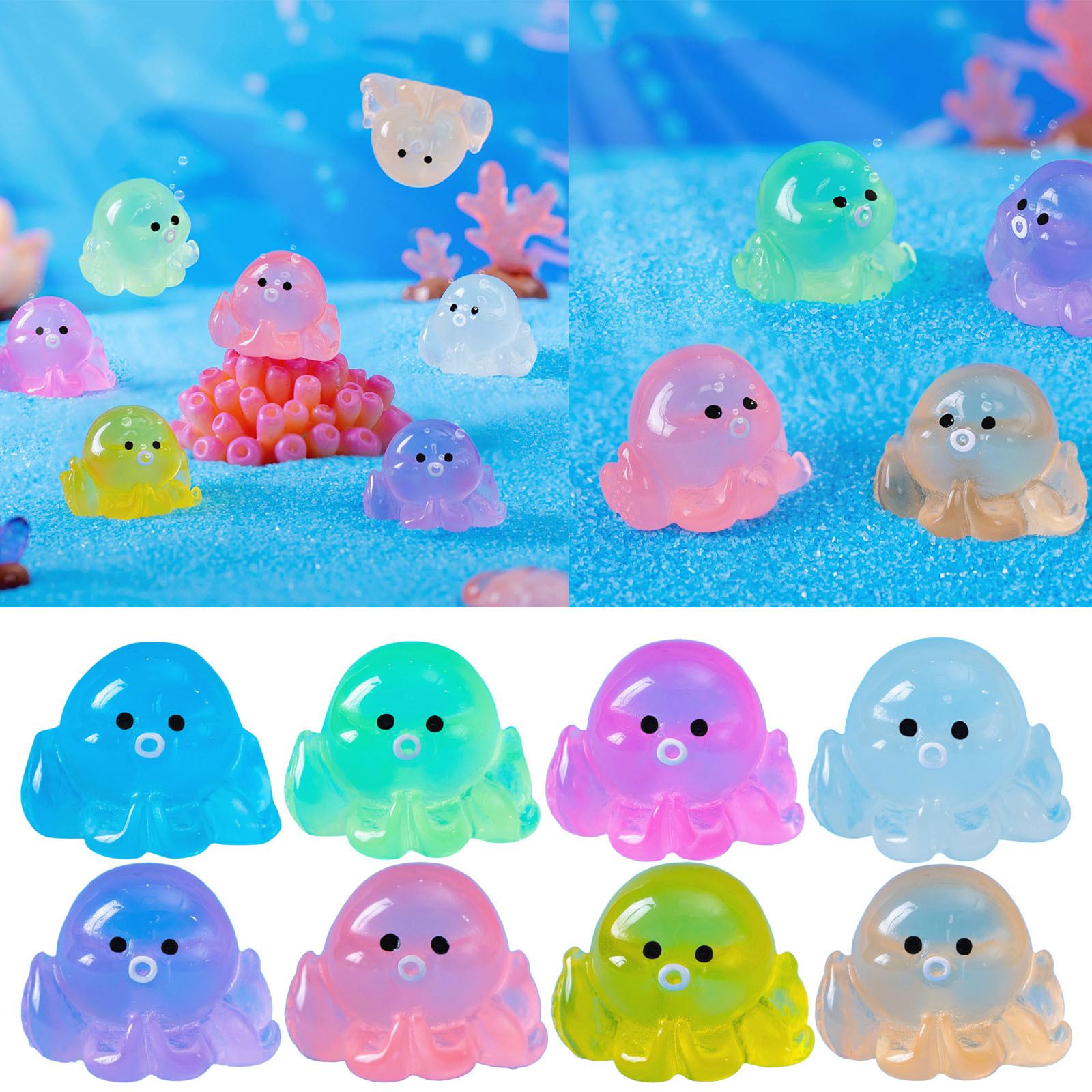 Micro Criativo Brilho Bonito Na Decoração Escuro, Pequeno Aquário Fish Tank, Acessórios de Decoração DIY, Pequenos Ornamentos, Nó, Objeto Decorativo