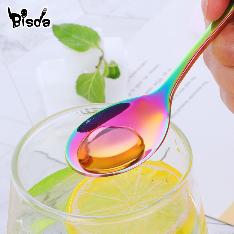 4/24 stk koreansk bestik sæt rustfrit stål bestik sæt western ske gaffel middag kniv sæt gyldent stel sæt festredskaber