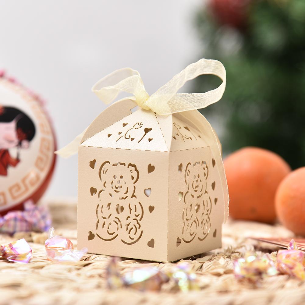 50PCS Valentine's Day Love Bear Candy Box Wedding Candy Chocolate Box