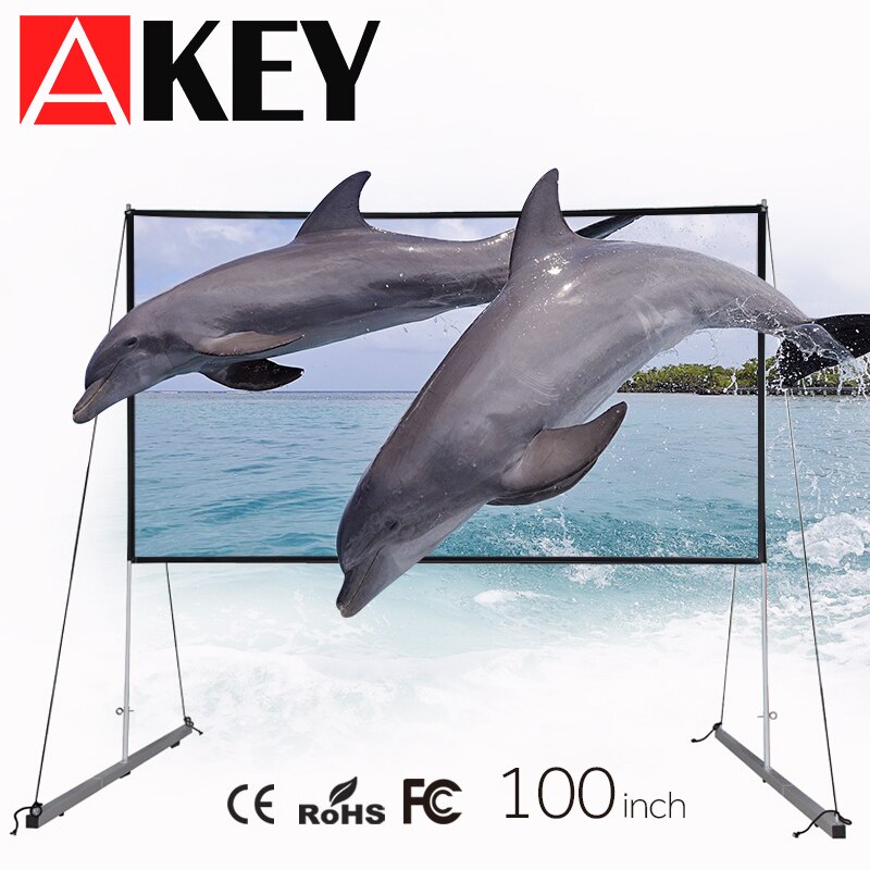 AKEY-pantalla antiluz para proyector LED/DLP, 120/100/60 pulgadas, 16:9, tela reflectante, para cine en casa, pantalla ALR, 4K, 1080P
