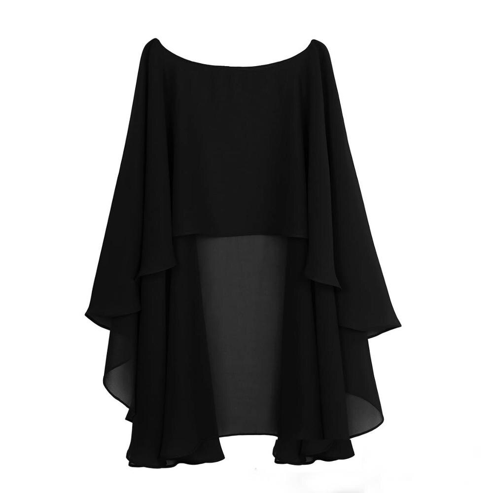 Chiffon Bolero mujer capas para vestido de noche largo de novia chal Bolero y envuelve boda cubrir chaqueta para boda chales chal: Black