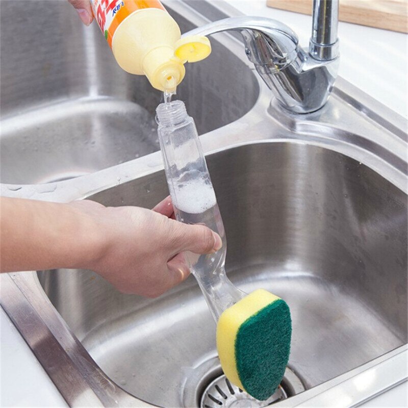 Herramienta de lavado de platos, cepillo de limpieza de jabón con mango recargable, esponja de limpieza de cocina, accesorios de herramientas de limpieza de ventanas