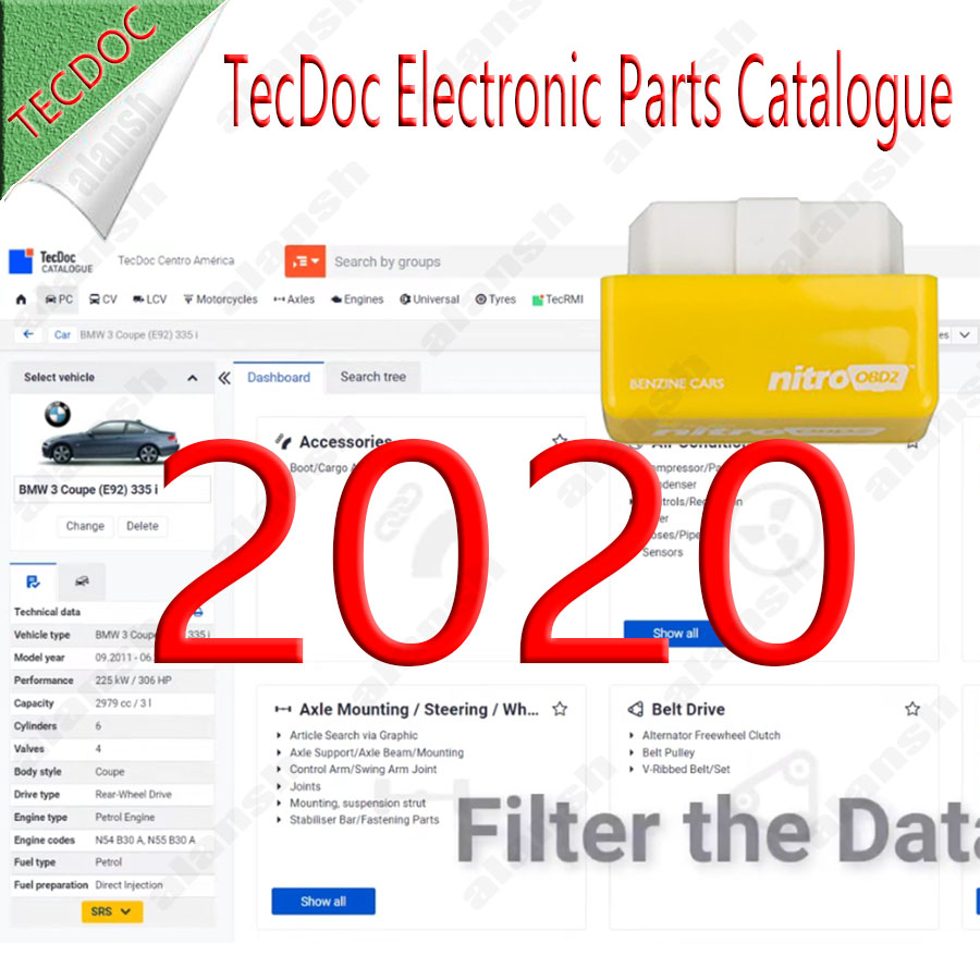 Catálogo de peças eletrônicas TecDoc 2020 para caminhão, ônibus e carro + nitro