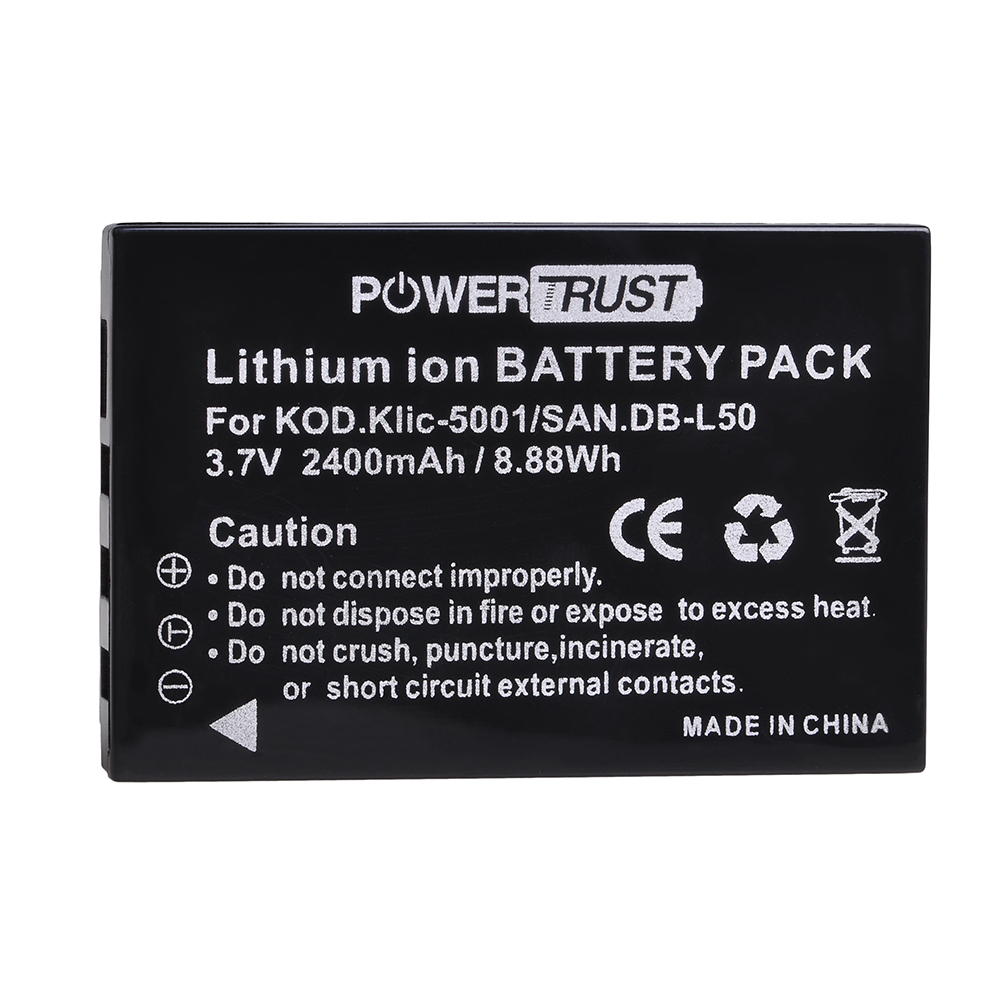 KLIC-5001 DB-L50 Battery + LED Charger for Sanyo DB-L50 Kodak P850 Z760 DX7590 DX7630 Zoom Sanyo DMX-FH1 FH11 HD1000 HD2000