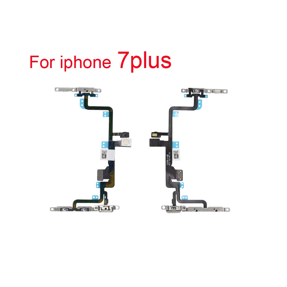 1 stk power flex med metalholder til iphone 5 5s 6 6s 7 8 plus mute switch strømstyrkeknap flex kabel