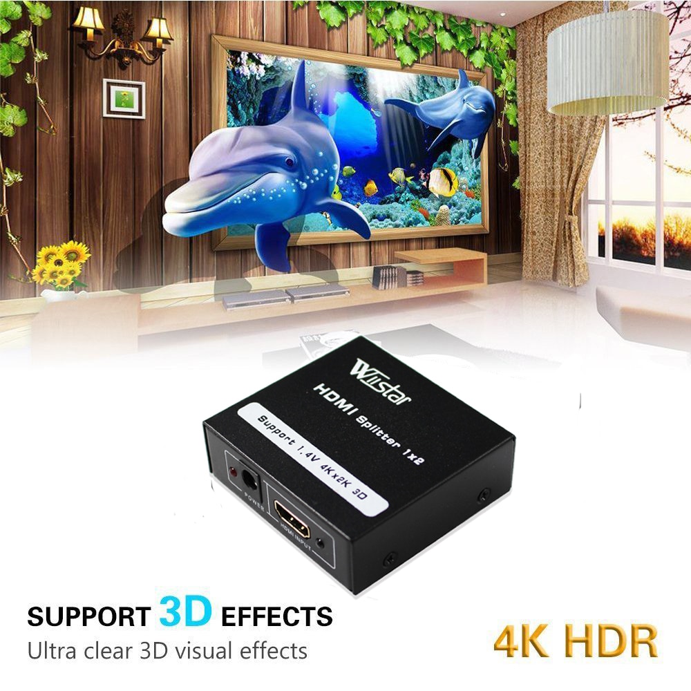 Wiistar HDMI Splitter 1x2 HDMI 1.4 Converter 1080 P 1 In 2 Out Switcher Ondersteuning 1.4 V 4 K 2 K 3D voor HDTV STB HDMI Splitter 2 Poorten