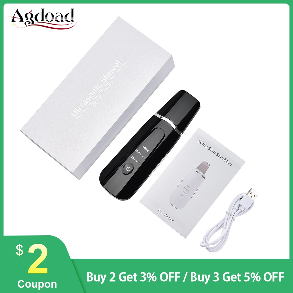 Depurador ultrasónico de piel, máquina exfoliante Facial, limpiador de poros faciales, eliminador de espinillas, exfoliante, carga por USB