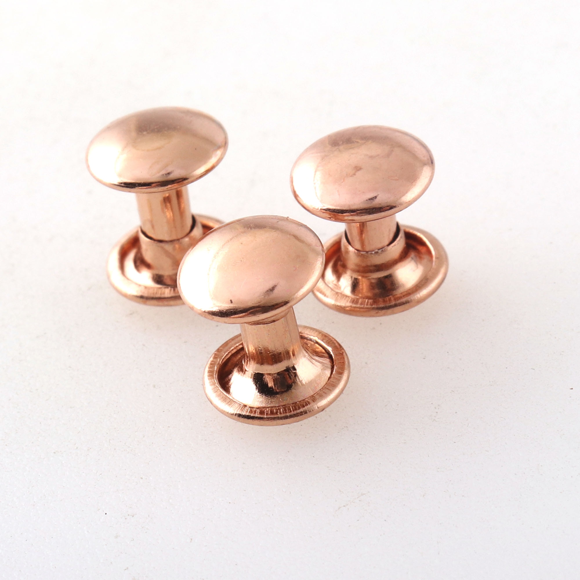 Rose Gold Rivet Studs Double Caps Rivets for Leather and Crafts Round Rapid Rivet Metal Buttons Used in Belts Leathers Bags 8 mm