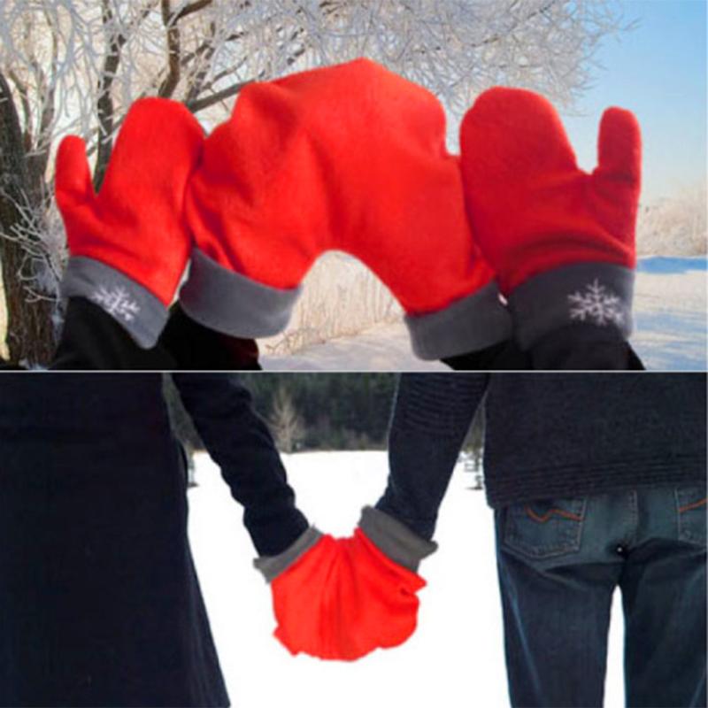 3 pièces/ensemble hiver romantique amant gants polaire moufles Couple femmes hommes hiver épaississement