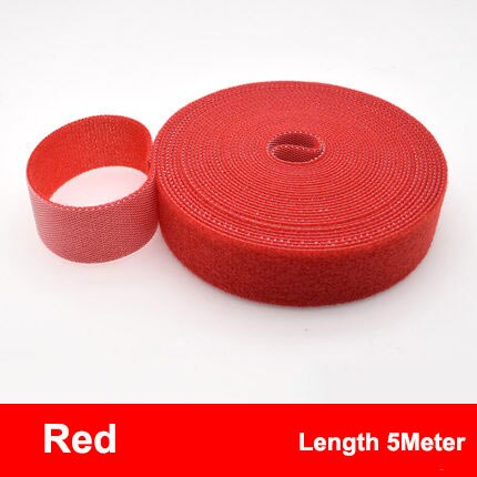 5Meter/Roll Mehrweg Befestigungs Band Kabelbinder 15/20mm Haken und Schleife Doppel Seite Haken Rolle haken Strap Drähte Veranstalter Straps: 15mm 5Meter / Red