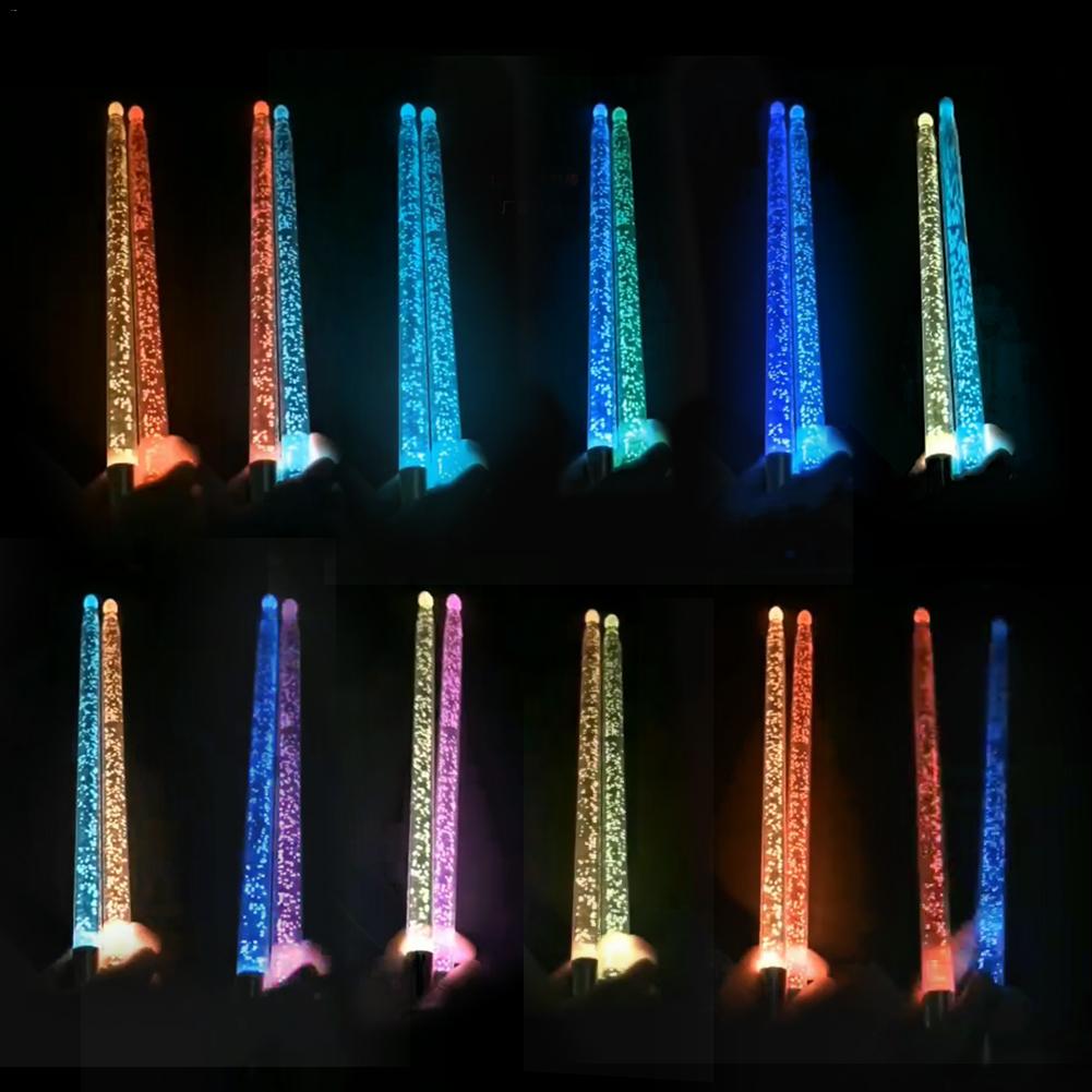 Baguettes de batterie lumineuses en acrylique, 5a, LED lumineuses pour la Performance sur scène