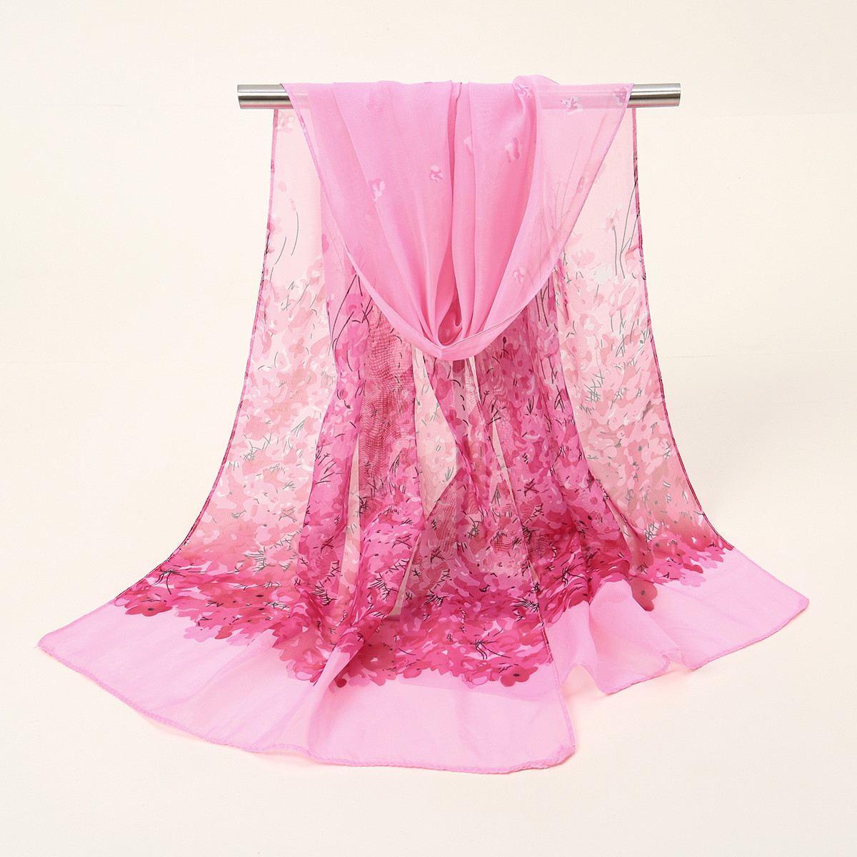 Bufanda con estampado Floral de verano, chales de seda de gasa ligeros y elegantes, toalla de protección solar para viajes y playa, turbante con diadema a la: Color camuflaje del desierto