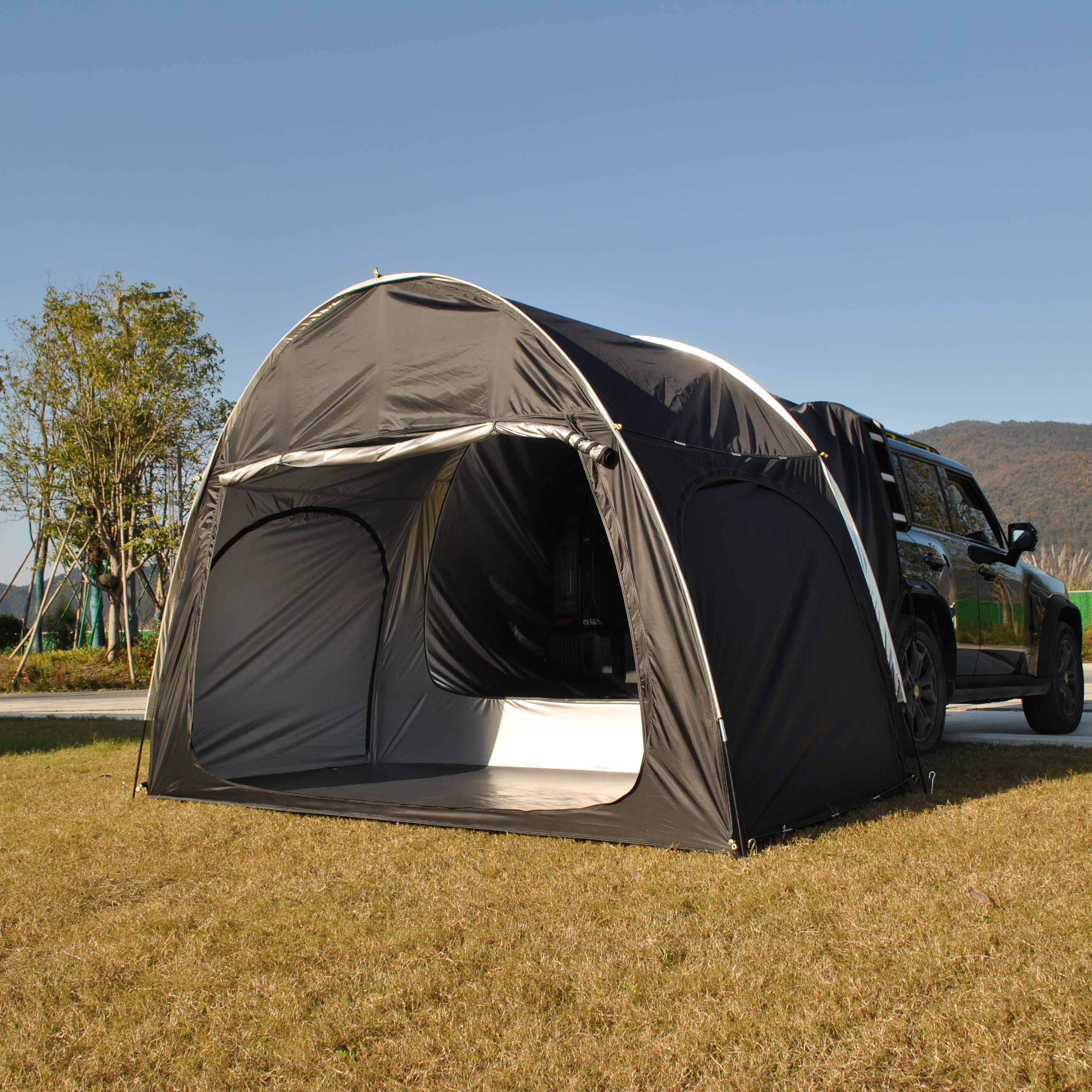 Suv-biltält för camping, suv-baklucka med markis, utomhusbiltält med tre dörrar, campingtält för fordon