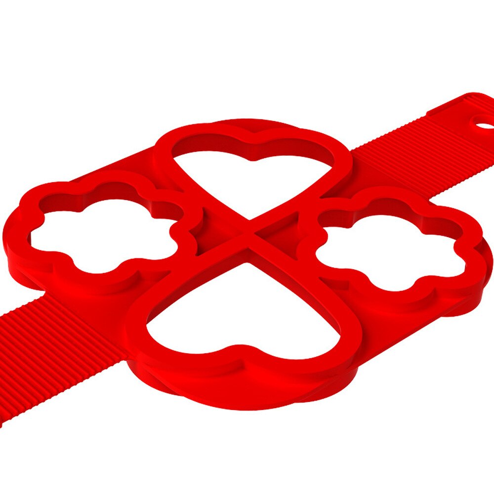 Pannenkoek Maker Meerdere Vormen 4 Gaten Anti-aanbak Siliconen Bakvorm Ring Gebakken Ei Mold Voor Familie Koken Bakken Accessoires