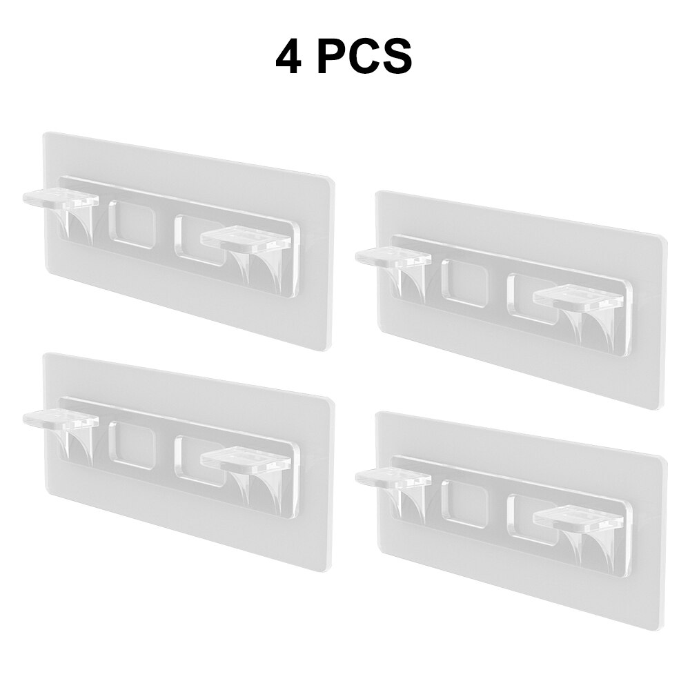 Itseliimautuvat hyllyn tukitapit muovikaappi kaappi hyllytuki klipsi rei'itysvapaa seinäripustin tarra keittiön kylpyhuoneeseen: Tyyppi 4 kpl
