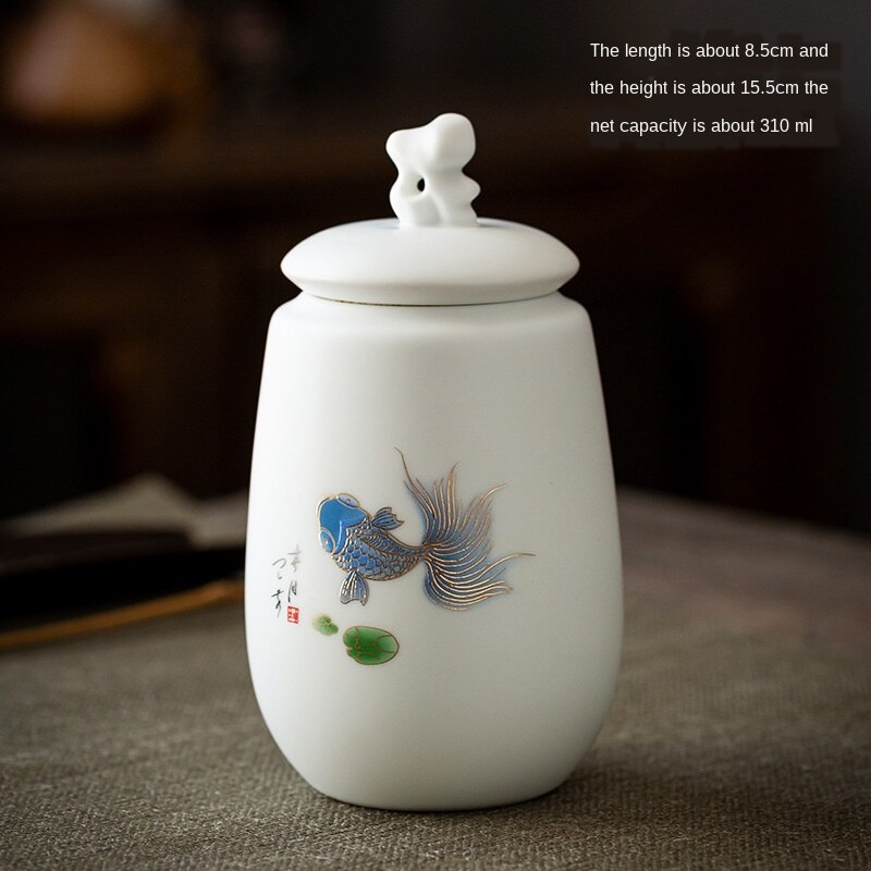 Mouton graisse Jade porcelaine thé conteneurs thé vert Pu'er thé emballage en céramique scellé stockage thé Caddy thé pots poterie pot: jar1