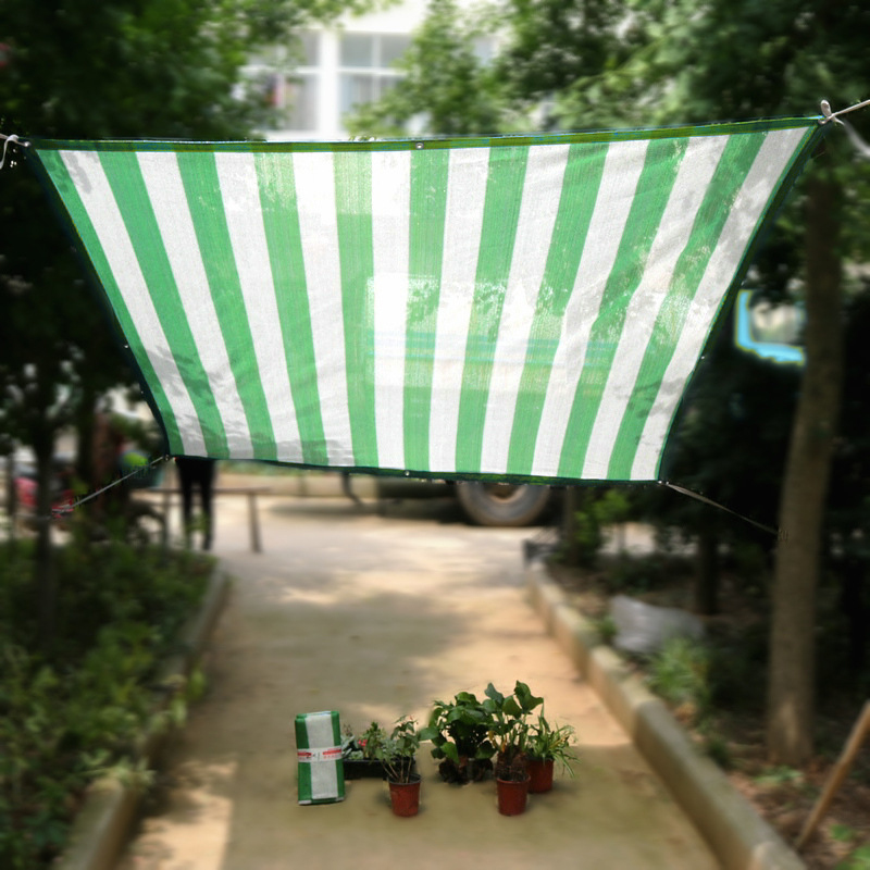 Grønn stripe hdpe solskjerm nett utendørs camping seil markise drivhus planter solskjerming svømmebasseng netting garasjer skyggelegging baldakin