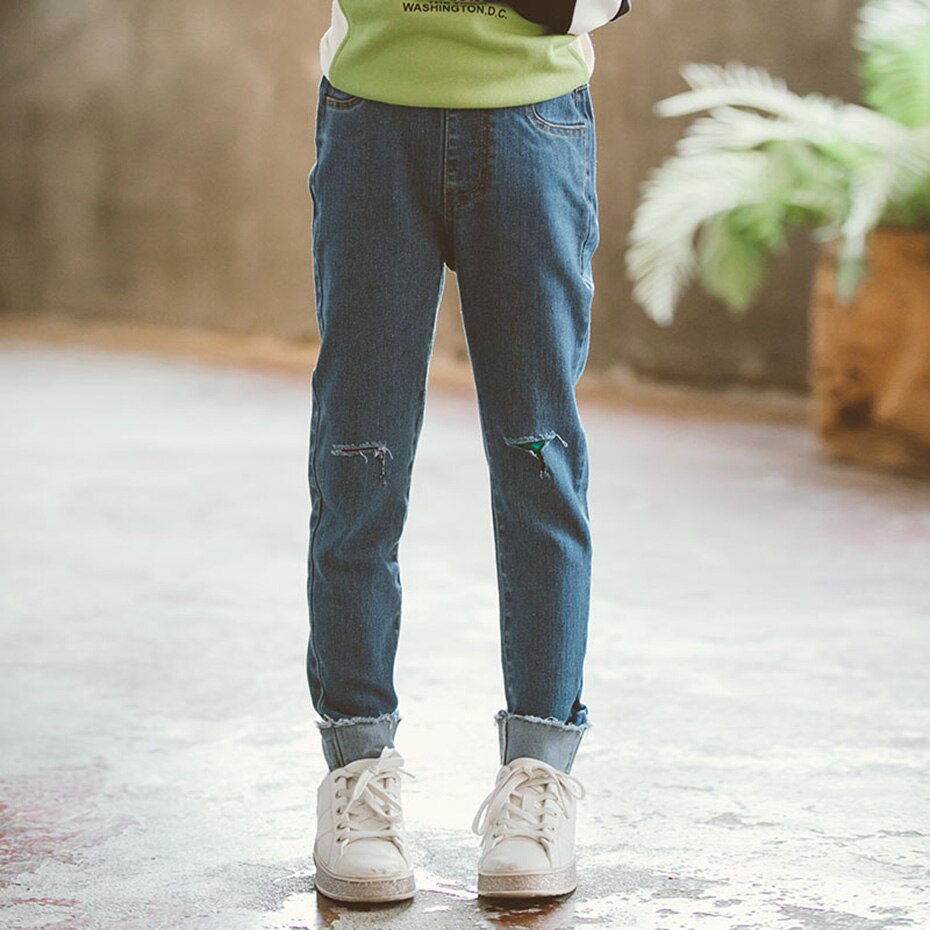 Jean pour fille trou jean pour filles printemps automne enfant déchiré jean Style décontracté vêtements pour enfants 6 8 10 12 14