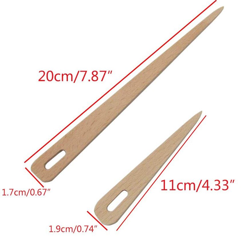 7-delig houten handweefgetouwset - Inclusief 5 houten weefnaalden, shuttles, stok en kam voor gebreide knutselprojecten DIY