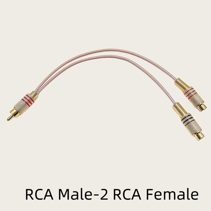 RCA auf 2X 3X RCA Männlich Weiblich Y-förmigen Splitter combiner schwanz faser RG316 kabel AV Adapter Energie verstärker Audio- kabel: Armee Grün / 4P