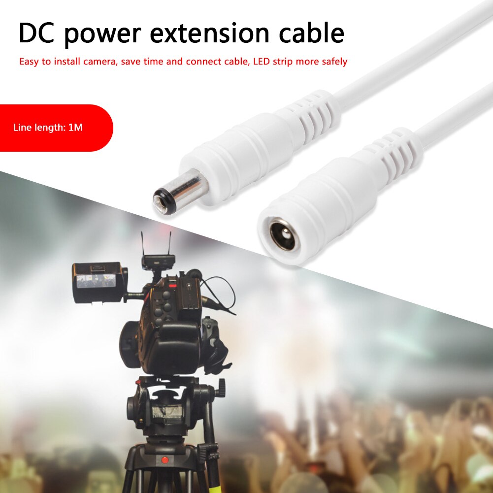 DC 12V-24V Power Extension Cord Cable 5.5x2.1mm Male Female Power Adapter Wire for CCTV Camera Home Appliance