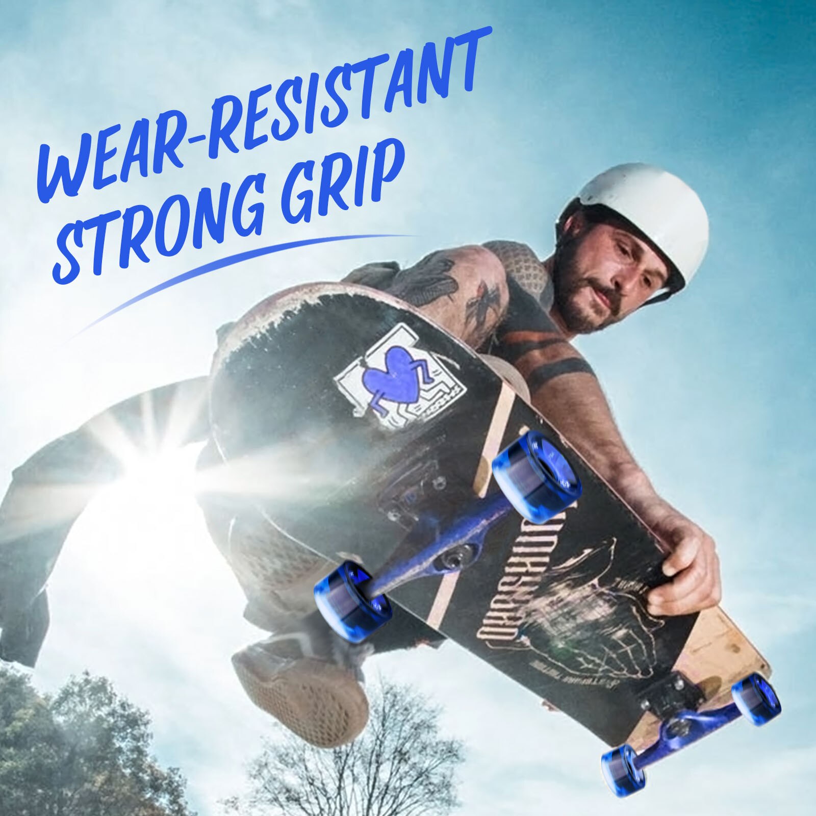 Ronyme 4x 78A ABEC-9 Skateboard Wheels Replacement High Performance Longboard PU Roller Wheels Cruiser Wheels Replacement Wheel