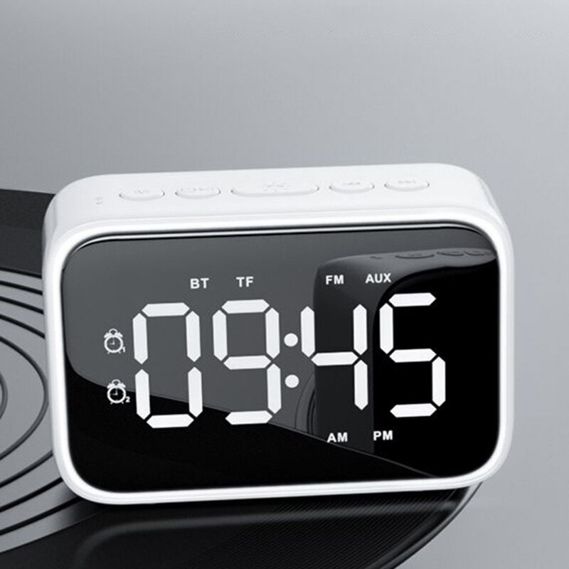 Radio despertador Digital con Radio FM, altavoces Bluetooth con conector de auriculares, alarmas duales, regulador de brillo de 5 niveles, ajuste