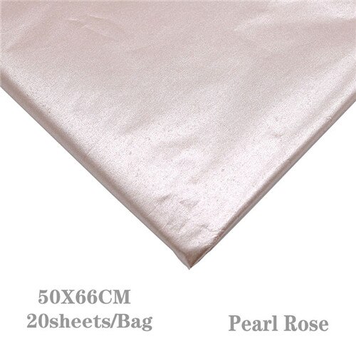 50*70cm perlefarvet papir 20 ark / pose silkepapir diy håndlavet håndværk papir blomster pakning bryllup dekoration forsyninger: Perlerose