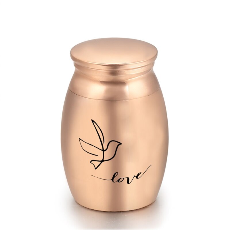 Pequena lembrança urnas para cinzas humanas pet mini cremação urna de aço inoxidável cinzas lembrança memorial cinzas titular: RGD-58