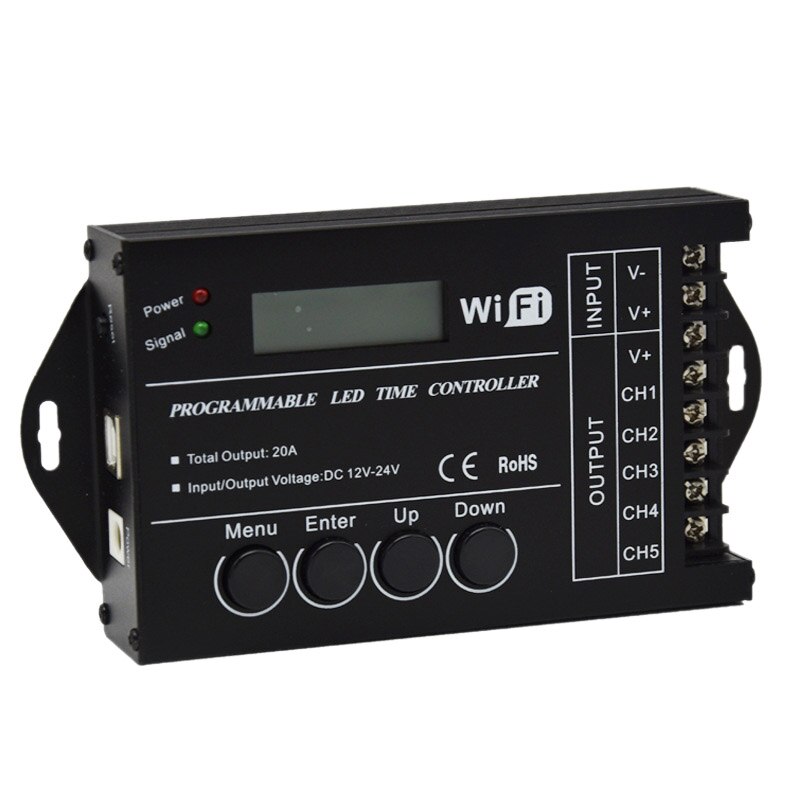 Tc421 Wifi Time Programmable 5Ch Output Led Strip Light Controller, Widely Used In Aquariums, Fish Tank, Plant Grow: Default Title