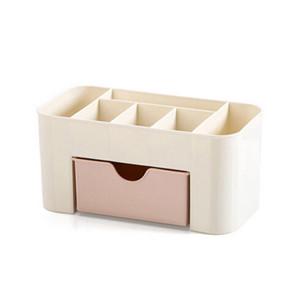 Makeup etui plast make-up arrangør opbevaringsæsker kosmetik beholder holder smykker diverse æske hjem: C