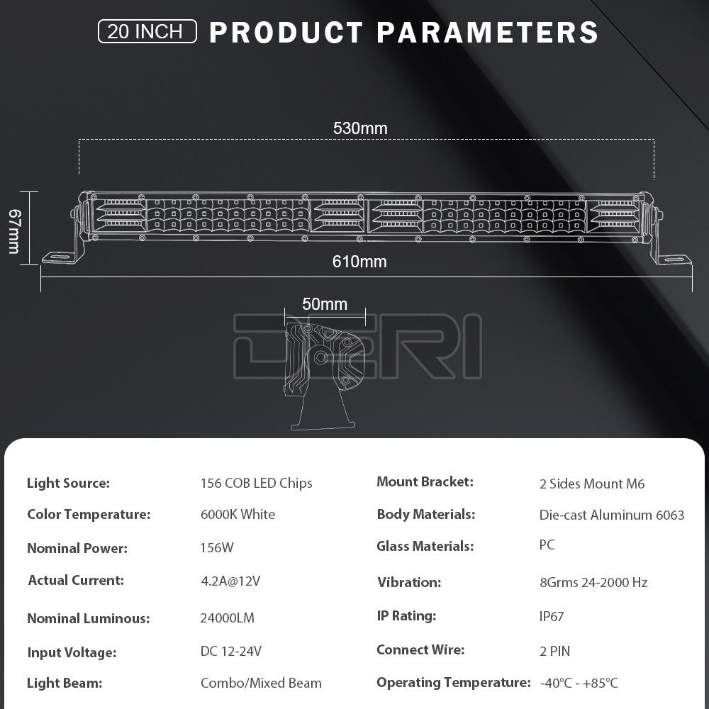 Slim LED Light bar 10'' 20 inch combo beam Dual row Yellow led bar off road fog light for Niva lada 4x4 Car truck ATV 12V 24V