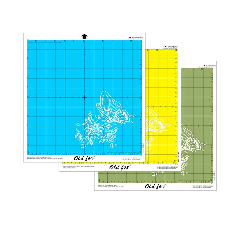 3pcs Color Replacement Cutting Mat Adhesive&Sticky Non-Slip Flexible Gridded for Silhouette Cameo Cricut Die Cutting Machine