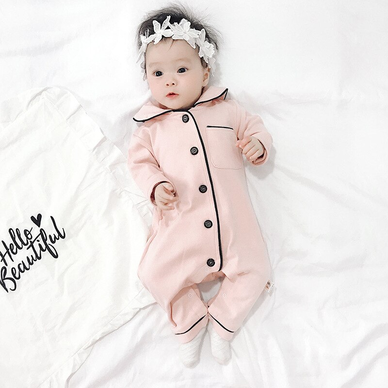 Primavera y otoño recién llegado estilo coreano de manga larga casual ropa de casa monos para niñas y niños lindos dulces