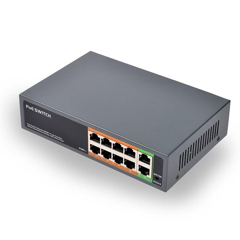 PSE108EX V2.0 104W 8 Port Poe Plus 2 Uplink Met Extender Functie IEEE802.3Af/At Netwerk Poe Schakelaar (eu Plug)