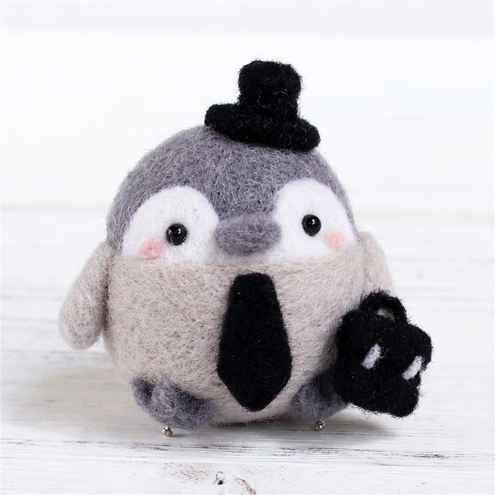 Kawaii Pinguin Handgemachte DIY Sack Wolle Filze Material Paket Nadel Filzen Bausatz Plüsch Spielzeug Erwachsene freundlicher Anfänger Hause Spaß Fieltro