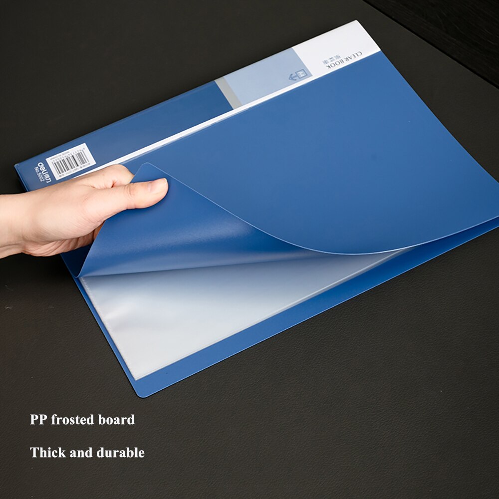 1/2/3/5PCS Deli folder 33610 transparent interleaf A4 clear leaf file folder 10-100 sheets documents loose leaf folder
