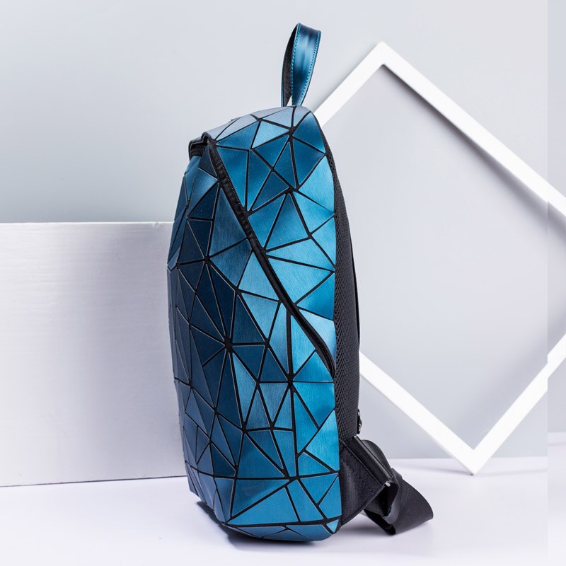 Frauen Hologramm Rucksack Schule matt Geometrische Rucksäcke Mädchen Reisen Schulter Taschen Für Frauen Totes Luxus Schulter Tasche Silber